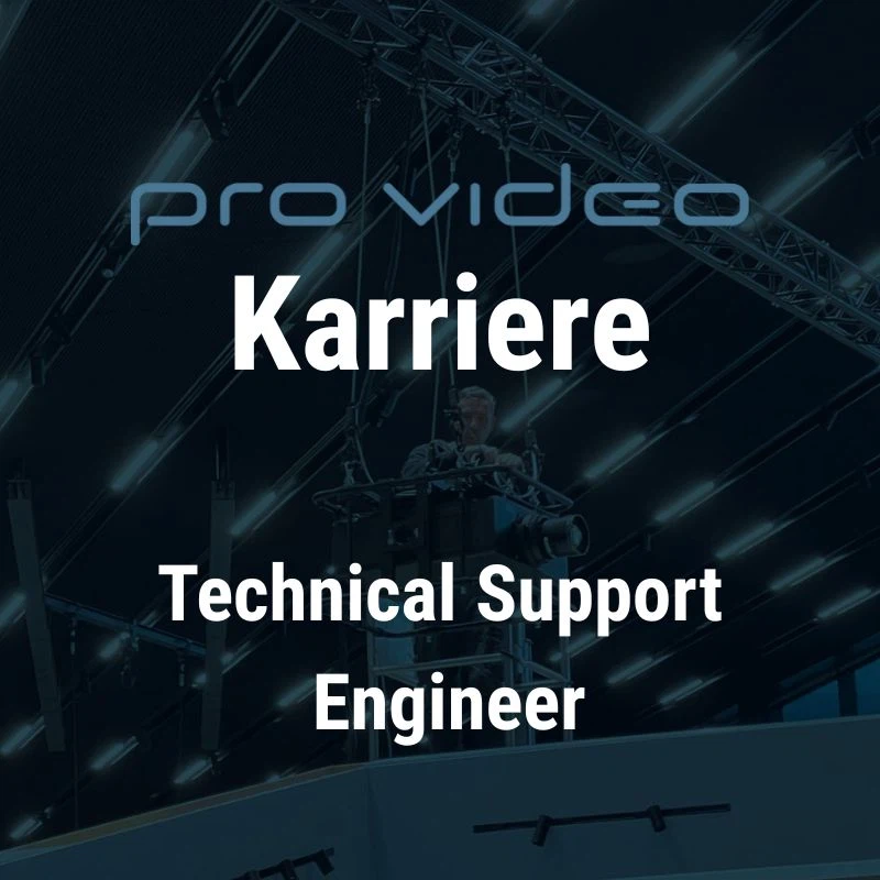 Techniker auf Hubarbeitsbühne bei der Wartung eines Projektors – Karriere als Technical Support Engineer bei PRO VIDEO